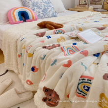 Blanket Factories Double Layor printed flannel fleece blanket for all season